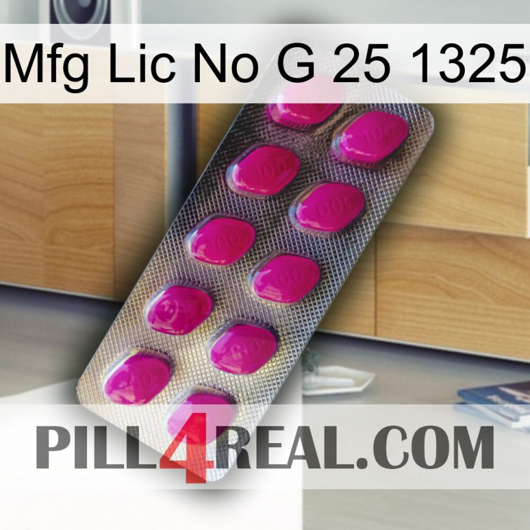 Mfg Lic No G 25 1325 09